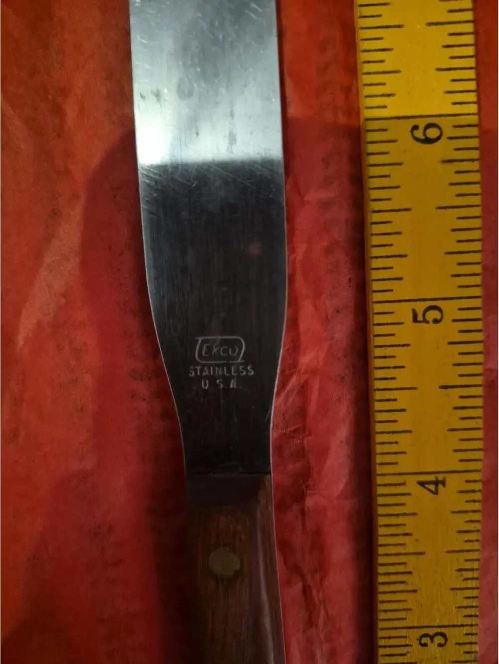 Small Ekco Icing Knife Cake Butter Spreader Stainless Vintage Wood Handle 8